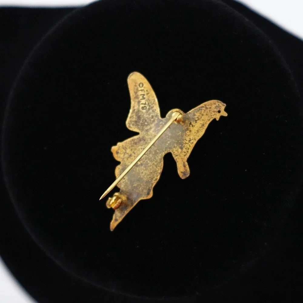 FM 79 Fairy Brooch‎ Gold Tone Whimsical Ethereal Mystical